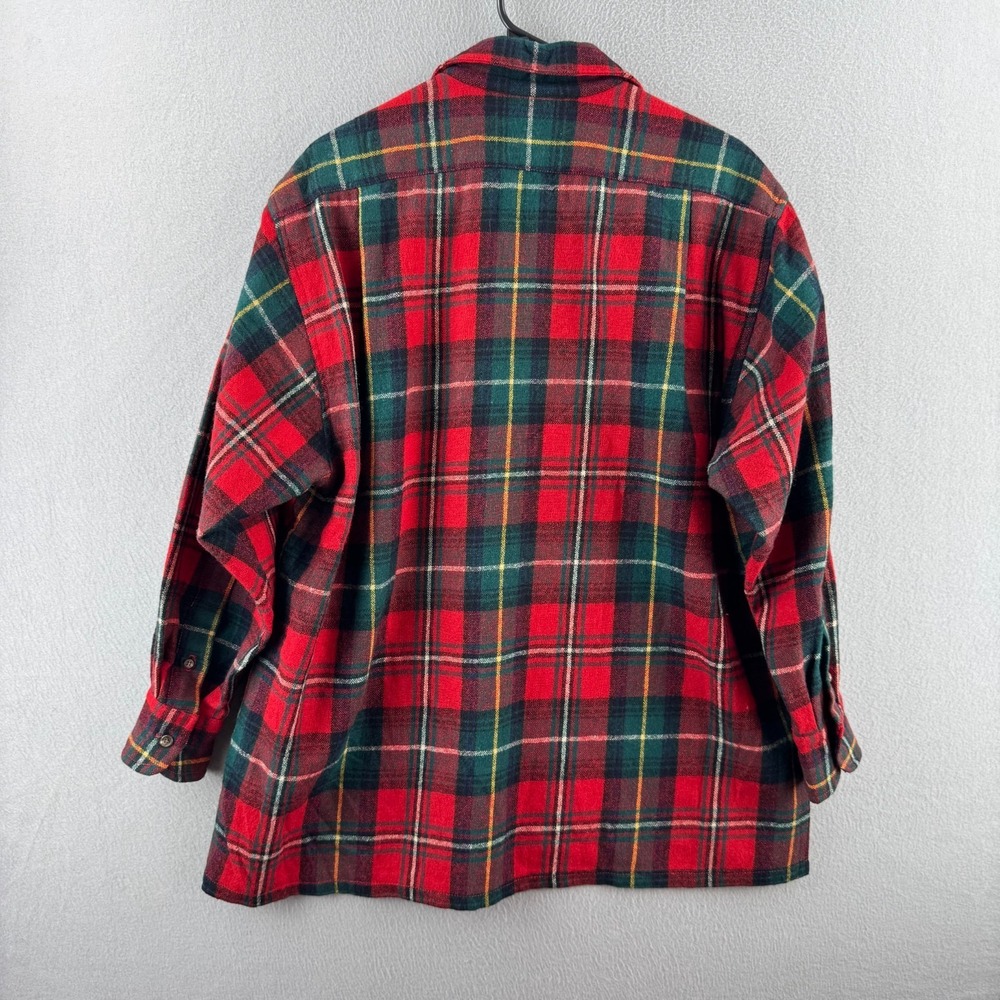 Vintage 80s Polo Ralph Lauren Wool Flannel Shirt Womens 8 Oversized Loop Collar - Picture 10 of 16